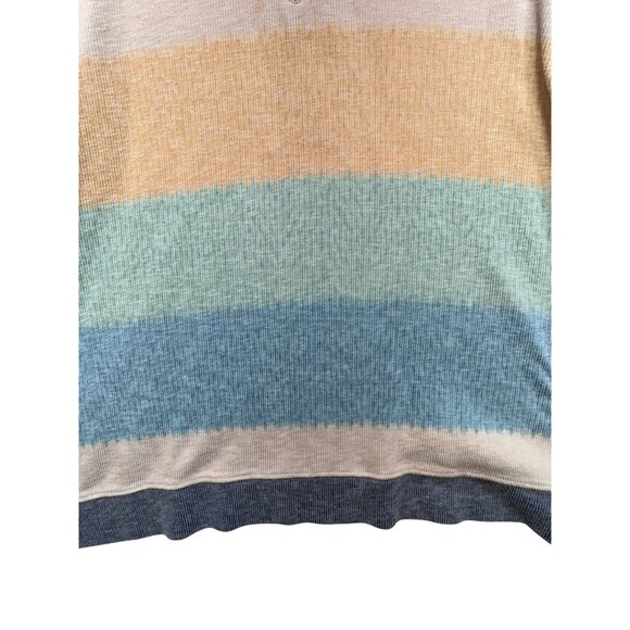 Christopher & Banks Petite Womens Striped V-Neck Pullover Sweater P/XL Top Blue - Picture 3 of 11